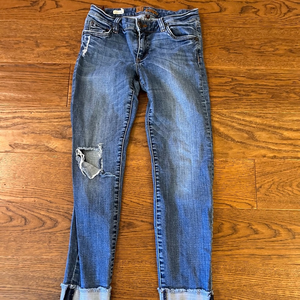 Kut from the‎ Kloth Asher Blue Distressed Skinny Jeans